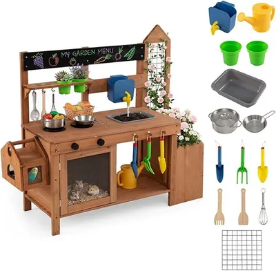 Imagen del producto de Cocina de juguete para exteriores, cocina de madera para niños