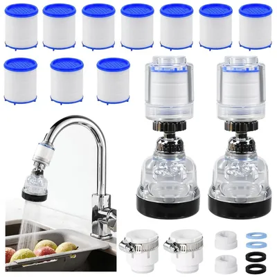 Wasserfilter für Wasserhahn, 360° drehbar, 3-stufig, 2 Stück