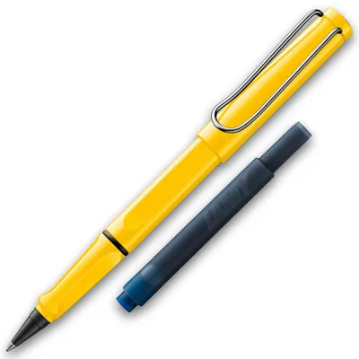 Produktbild von LAMY Tintenroller Safari Gelb ROLL-INK Füller ergonomisch mit löschbare Füller Tintenpatrone blau