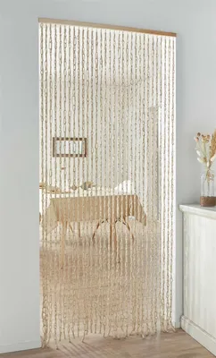 Produktbild von Türvorhang "Baumwolle" aus Baumwolle, 90x200 cm, Balkontür Insektenschutz Vorhang, Fliegenvorhang, Fadenvorhang