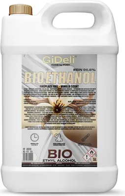 Produktbild von Bioethanol Vanilleduft 96,6% 5L für Kamin Universal Rauchfrei Rußfrei GiDeli