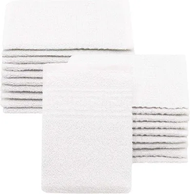 Productafbeelding van Set van 20 katoenen washandjes - 16x22 cm, 340gsm, wit