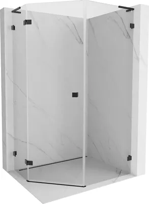 Zdjęcie produktu dla Mexen Lunar L kabina prysznicowa pięciokątna uchylna lewa 80 x 100 cm, transparent, czarna - 831L-080L-100P-70-00-L