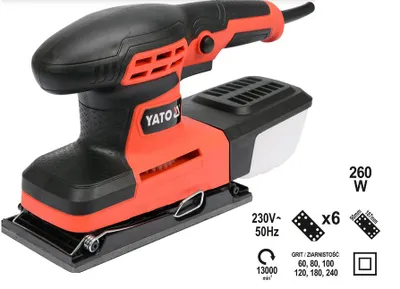 Produktbild von Yato YT-82230, Exzenterschleifer, Schwarz, Orange, 93 dB, 82 dB, 5,4 m/s², AC