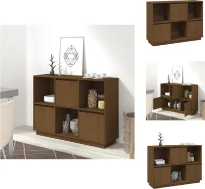 Produktbild von vidaXL Sideboard Honigbraun 110,5x35x80 cm Massivholz Kiefer -  Sideboards