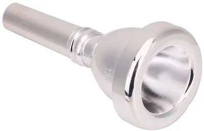 Produktbild von Posaunenmundstück, versilbert – Trompetenmundstück – Hohe Qualität – Tragbar – Leicht – Gesamtlänge 8 cm – Trompetenmundstück