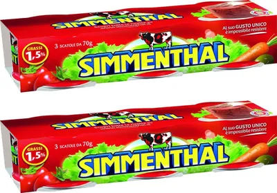 Produktbild von 18x SIMMENTHAL Rindfleisch in Aspik 70g 100% Italienisch Fleisch Aspikfleisch