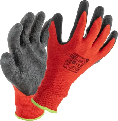 Produktbild von Högert Technik RODER latexbeschichtete Schutzhandschuhe rot/schwarz Größe 11, hohe Abriebfestigkeit, flexibler Grip, ideal für präzise Montage- und Wartungsarbeiten