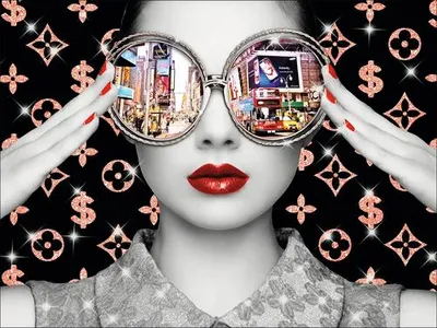 Produktbild von Leinwandbild Bling Bling New York 116x84 cm