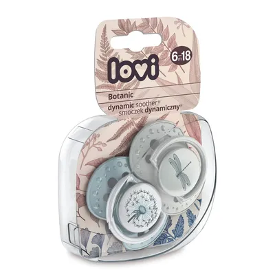 Imagen del producto de Dudlíky Lovi 6-18 meses, diseño "Botanic Boy" - azul, gris