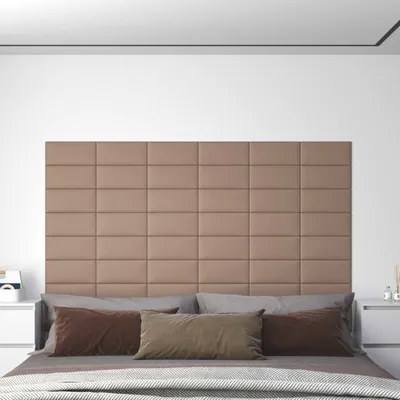 Produktbild von Wandkopfteilen 12 pcs Cappuccino 30 x 15 cm Stoff