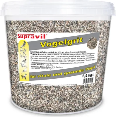 Produktbild von Supravit Vogelgrit 2,5kg | Grit für Vögel & Geflügel | Mineralgrit mit Calcium| Verdauungshilfe & Ergänzungsfutter