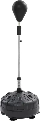 Imagen del producto de Saco de boxeo con soporte, altura ajustable de 120 a 160 cm, entrenador de boxeo de pie con 6 ventosas, saco de boxeo de pie para uso doméstico y en gimnasios