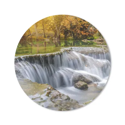 Produktbild von MuchoWow® Mauspad Mousepad Herbst - Wasserfall - Natur - Bäume 40x40 cm - Mousepads - Maus Mat - Pad - Mausunterlage - Schreibtisch Accessoires