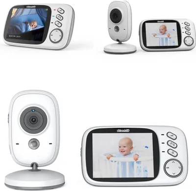 Produktbild von Chipolino Babyphone Polaris+ Kamera 3,2" IPS LCD Display Temperatursensor Alarm wei