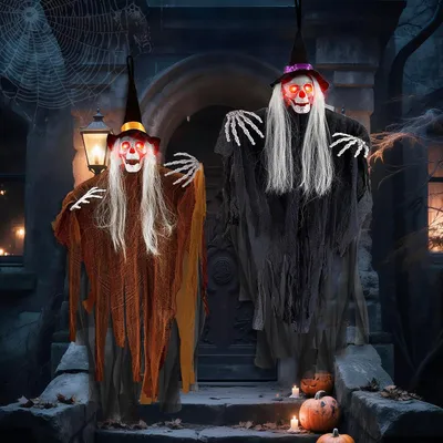 Produktbild von Halloween-Dekoration 105 x 80 cm, 2 Stücke, Horrorskelett, für Innen und Außen