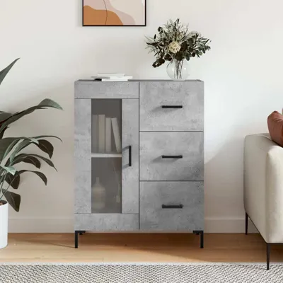 Produktbild von The Living Store Sideboard Betongrau 69,5x34x90 cm Holzwerkstoff