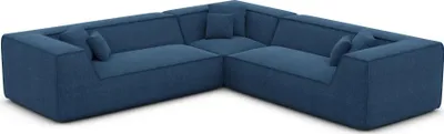 Produktbild von Strukturstoff Ecksofa Liberia Dunkelblau