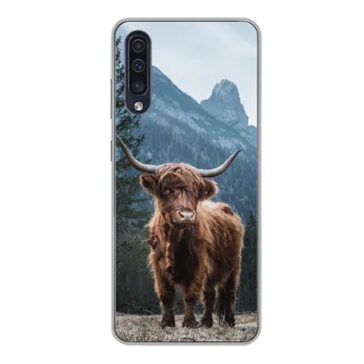 Produktbild von MuchoWow® Handyhülle Schutzhülle Hülle für Samsung Galaxy A50 Schottische Highlander - Tiere - Landschaft Silikon Softcase Handy Hülle - Mobiltelefonhülle