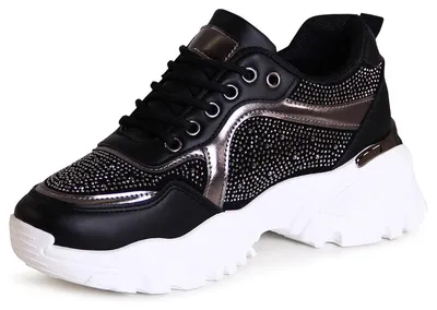 Produktbild von topschuhe24 3068 Damen Plateau Sneaker Keilabsatz Turnschuhe , Farbe:Schwarz, Größe:37 EU
