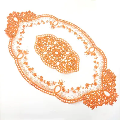 2 Spitzen-Platzsets 29x51 cm, Polyester, Orange