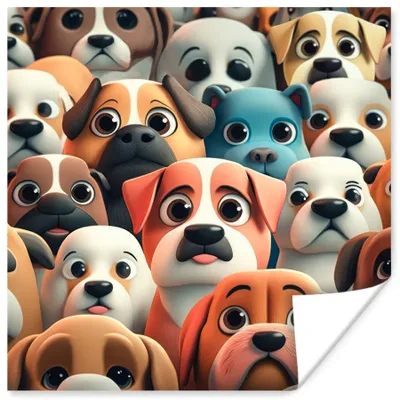 Produktbild von MuchoWow® Poster Hund - Tiere - Muster - Braun - Mädchen - Jungen 50x50 cm - Wohnzimmerdekoration