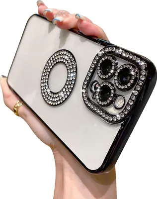 Produktbild von Wörleonline iPhone 13 Pro Max Hülle Handyhülle mit Glitzer Diamanten TPU Case Cover, Schwarz