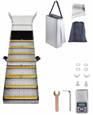 Produktbild von Faltbare Schleusenbox aus Aluminiumlegierung, Kompakte 127 cm Schleusenboxen für Gold, Leichte Goldschleusenausrüstung, Tragbare Schleusenboxen mit Bergmannsmoos, Fluss, Bach usw.
