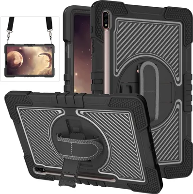 Produktbild von Pre Samsung Galaxy Tab S10 Plus FE Plus / S9 Plus FE Plus / S8 Plus Vonkajšie hybridné čierne 360° puzdro