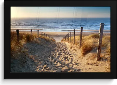 Produktbild von MuchoWow® MuchoWow® Gerahmtes Poster Strand - Meer - Niederlande - Dünen - Sonne 30x20 cm - Poster mit zchwarzem Bilderrahmen - Kunstdruck - Bild-Poster
