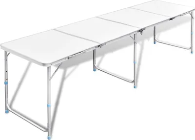 Zdjęcie produktu dla Składany stół kempingowy z aluminiową regulacją wysokości 240 x 60 cm