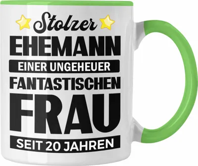 Produktbild von Trendation - Tasse 20 Jahre Verheiratet Geschenk Ehemann Lustiger Spruch 20. Hochzeitstag (Grün)