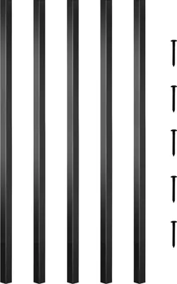 Zdjęcie produktu dla VEVOR 101 szt. Tralki aluminiowe tralki 66x1,9 cm (dłxszer) tralki tarasowe malowane proszkowo odporne na korozję pręt dekoracyjny 202 śruby pręt bramowy prostokątny idealny do schodów taras weranda