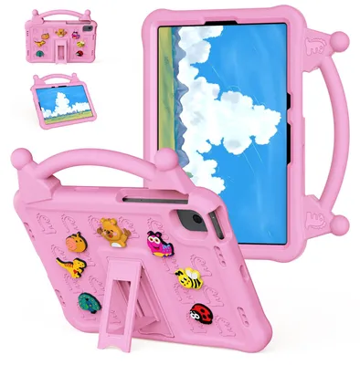 Image de Étui pour enfant, compatible avec la tablette Samsung Galaxy Tab S10 Lite 10,9 pouces, en EVA résistant aux chocs, avec poignée et fonction support, de couleur rose