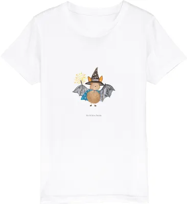 Produktbild von Mr. & Mrs. Panda Kleinkinder T-Shirt Fledermaus Zauberer 12-14 Jahre (152/164) - Weiß - Geschenk, Kinder, Teenager, Fledermäuse, Kindershirt, Baumwoll, Magier, Frauen