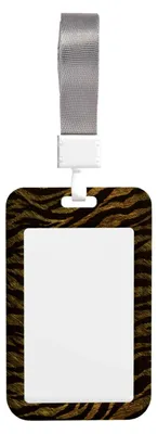 Produktbild von Ausweishalter mit Tigerhautmuster aus Hartplastik für Arbeitskarten und Namensschilder