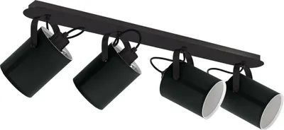 Produktbild von EGLO Deckenlampe Villabate, Deckenleuchte, Deckenstrahler aus Stahl und Textil, Wohnzimmerlampe in Schwarz, Weiß, Küchenlampe, Spots, E27