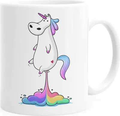 Produktbild von Kaffee-Tasse Einhorn Pups glänzend MoonWorks® weiß unisize