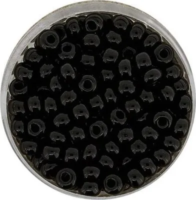 Produktbild von Rocailles Perlen aus Glas schwarz 4,5 mm Durchmesser