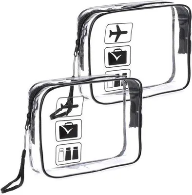 Produktbild von Transparente TSA-e Reisetaschen für Flugreisen - Set von 2 - Wasserdicht - Make-up-Organiser