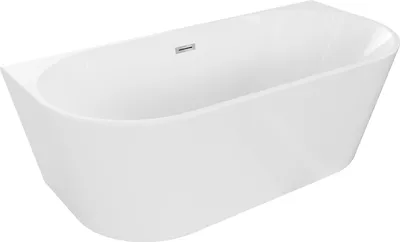 Image de Mexen Buffet à poser ovale 140 x 75 cm, blanc, trop-plein chromé - 52671407500-01