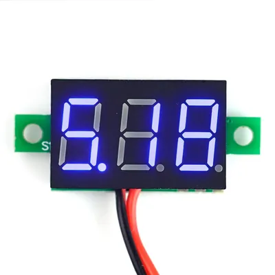 Produktbild von 0,28 Mini Digital-Voltmeter mit LED Anzeige, 3,2-30V, 2-Wire, blau