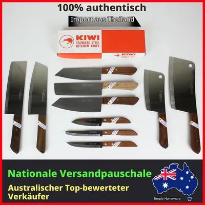 Zdjęcie produktu dla [Nóż szefa kuchni KIWI Thailand z drewnianą rękojeścią 31,5cm / Nóż