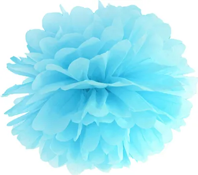 Produktbild von Papier Pompon Hellblau Hängend 25 cm - Einheitsgröße