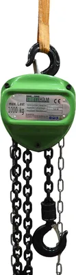 Produktbild von Kettenzug triangel 1000kg / 1 t Tragkraft - 12 m Hubhöhe - Doppelbremse HSC Flaschenzug Hebezug Seilzug
