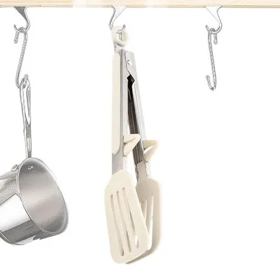 Productafbeelding van Keukentang RVS - Salade Tang - Hapjes Serveren - Hittebestendig Siliconen - 26.5 cm - Zwart