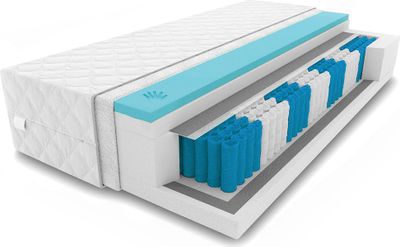 9 Zonen Matratze MED+ Memory Visco 100 x 200 x 19 cm Taschenfederkern | Rollmatratze mit waschbarem Bezug | H3