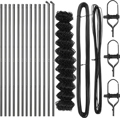 Produktbild von Möbel Kettenzaun mit 13 Pfosten 1,2x25 m verzinkter Stahl grau - Metallzäune 3351118