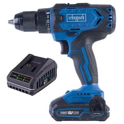 Produktbild von Scheppach Akku-Bohrschrauber C-DD45-X | Drehmoment 45Nm | Drehmomentstufen 25+1 | LED & Gürtelclip | inkl. 2Ah Akku + 2,4A Ladegerät