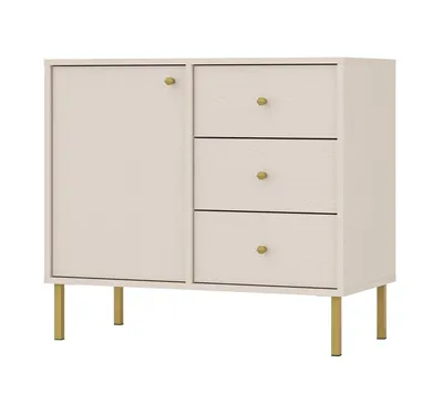 Produktbild von IROS Kommode beige/gold, 2 Schubladen, 1 Regal, 83,6x73,9x40,8 cm (BxHxT)